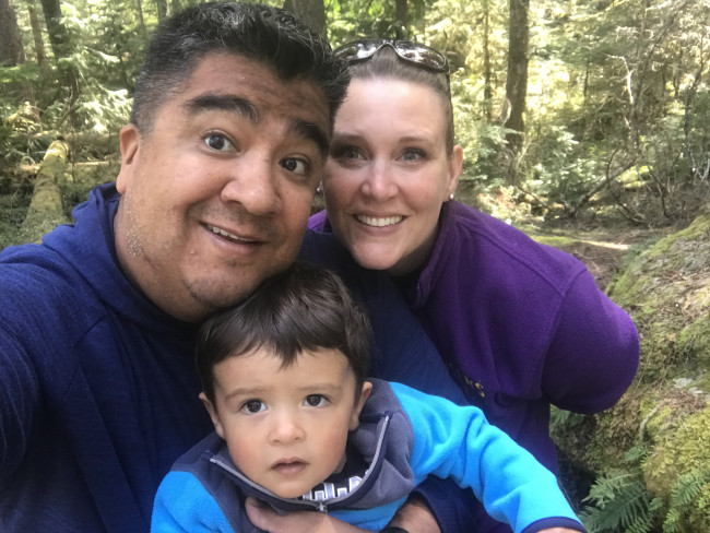 Jeff, Tracie & Conner hiking in a National Park!