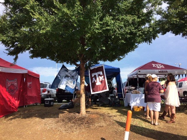 Jeff loves to tailgate with his friends for the Texas A&M vs. Arkansas Razorbacks game every year.