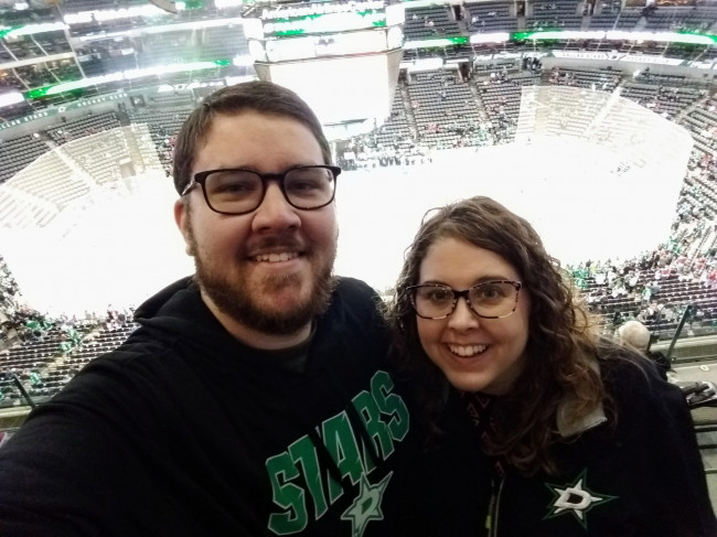 Cheering on the Dallas Stars