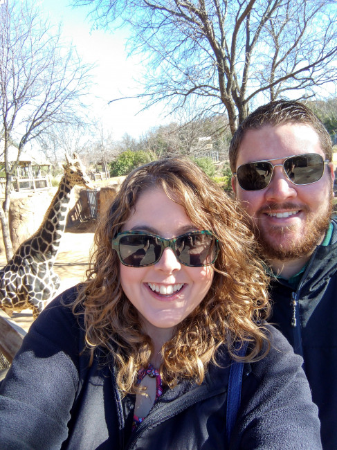 Celebrating our anniversary at the zoo. We love visiting zoos.