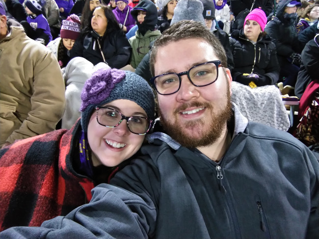 At Laurice's university football game.