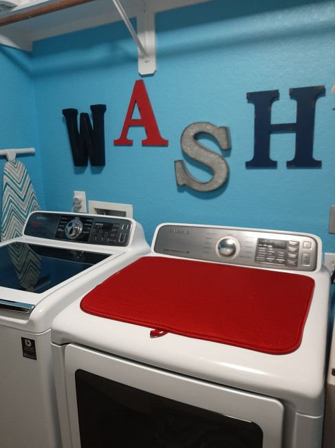 Laurice had dreamed of a blue laundry room, thus beginning the blue room trend.