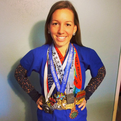 Ashley loves to run. In 2014, I completed 12 half-marathons - one for each month.
