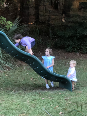We love our home! Our home is a joyful, safe place where children can play and be creative. We spend lots of time in the kitchen, savoring slow meals together and trying new, delicious things. We read, we pray and sing and explore outside together.