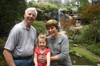 Visiting a local park with grandma and papa!