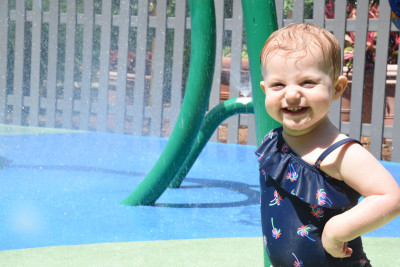 A local splash pad is one of our favorite places to visit in the summer.