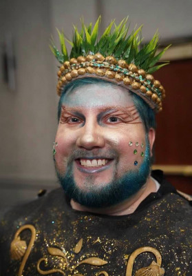 We get a kick out of dressing up for Halloween, comic cons or any other excuse. Here's Rob as Poseidon for a party.