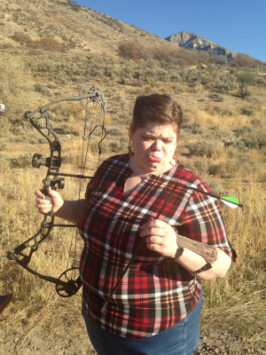 We love doing archery together, although Rob didn't prepare Lauren for breaking her first arrow.