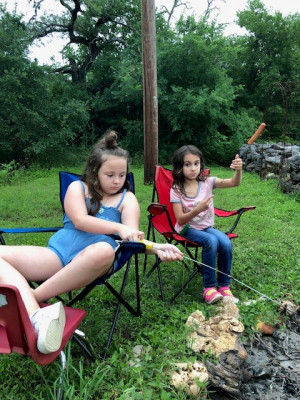 We love camping and especially hanging around a camp fire and telling stories.