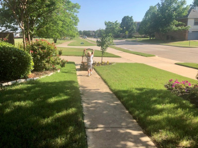 Tucker loves helping with all outdoor work.