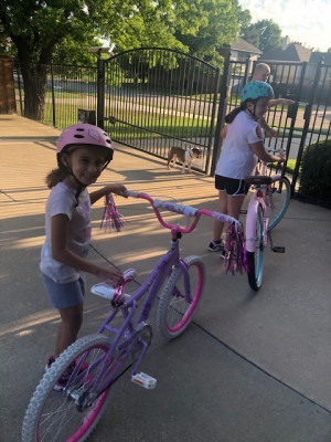 Everyone in the family loves riding our bikes.