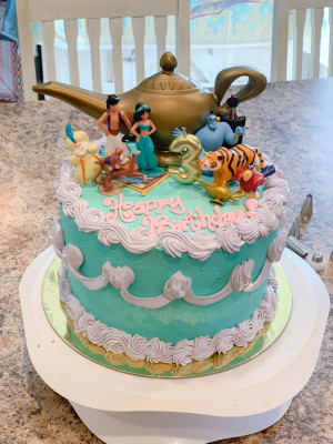 Sean was a cake decorator for 8 years and makes the girls their requested birthday cake every year!
