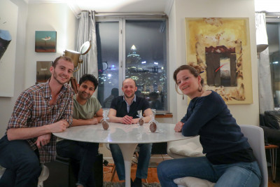 We love to see our families. Here is Marc's sister and her husband visiting us in our Manhattan apartment during Easter.