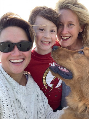 We love to take beach walks with our cuddly puppy named Tucker. We live just a mile from the beach, so this is a Saturday favorite