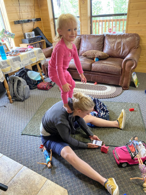 Our kids are climbers! When they aren’t on the back of the couch, up a tree. or in the cupboards, they use the next best thing... either mom or dad!